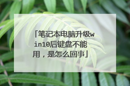 笔记本电脑升级win10后键盘不能用，是怎么回事