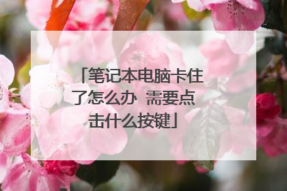 笔记本电脑卡住了怎么办 需要点击什么按键