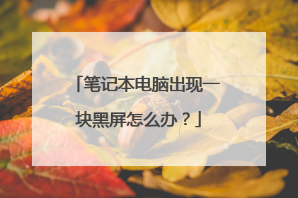 笔记本电脑出现一块黑屏怎么办？