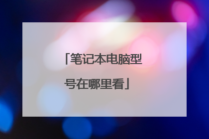笔记本电脑型号在哪里看