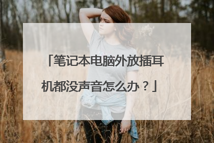笔记本电脑外放插耳机都没声音怎么办?