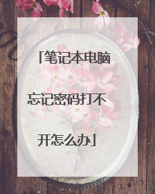 笔记本电脑忘记密码打不开怎么办