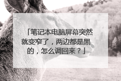 笔记本电脑屏幕突然就变窄了,两边都是黑的,怎么调回来?