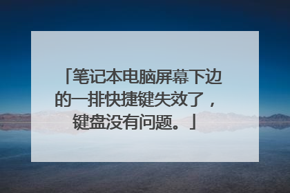 笔记本电脑屏幕下边的一排快捷键失效了,键盘没有问题。