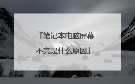笔记本电脑屏幕不亮是什么原因