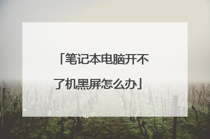 笔记本电脑开不了机黑屏怎么办