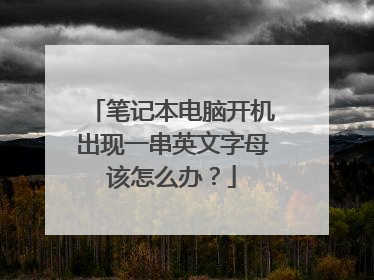 笔记本电脑开机出现一串英文字母该怎么办？
