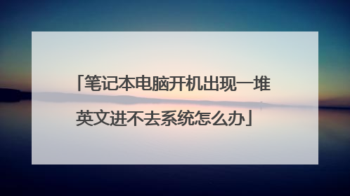 笔记本电脑开机出现一堆英文进不去系统怎么办