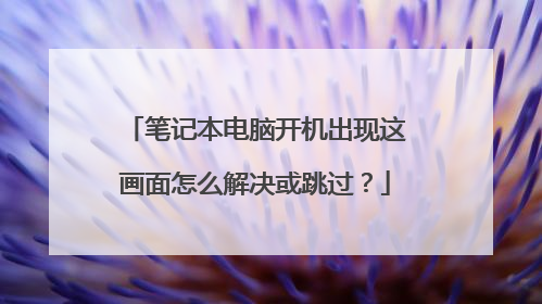 笔记本电脑开机出现这画面怎么解决或跳过?