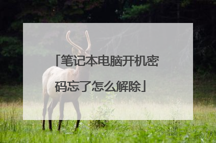 笔记本电脑开机密码忘了怎么解除