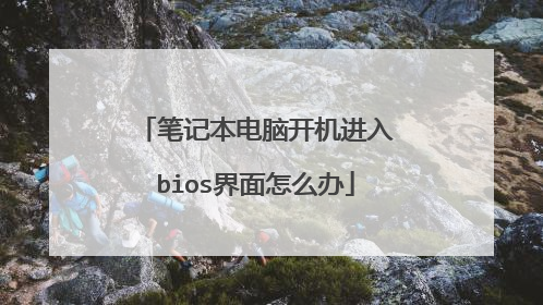 笔记本电脑开机进入bios界面怎么办