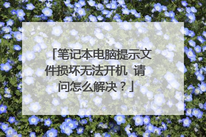 笔记本电脑提示文件损坏无法开机 请问怎么解决？
