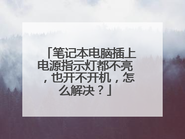 笔记本电脑插上电源指示灯都不亮,也开不开机,怎么解决?