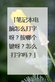 笔记本电脑怎么打字呀？按哪个键呀？怎么打字吗？