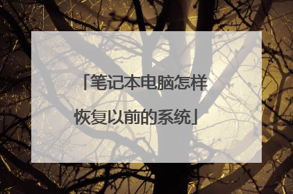 笔记本电脑怎样恢复以前的系统