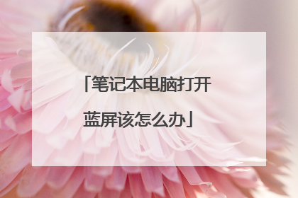笔记本电脑打开蓝屏该怎么办