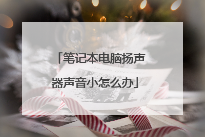笔记本电脑扬声器声音小怎么办