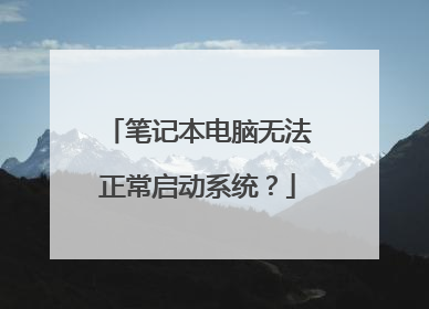 笔记本电脑无法正常启动系统?