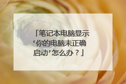 笔记本电脑显示‘你的电脑未正确启动’怎么办？