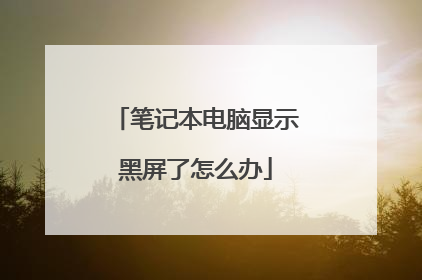 笔记本电脑显示黑屏了怎么办