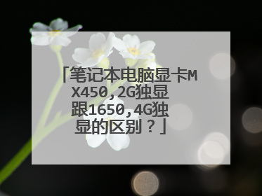 笔记本电脑显卡MX450,2G独显跟1650,4G独显的区别？