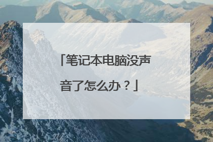 笔记本电脑没声音了怎么办？