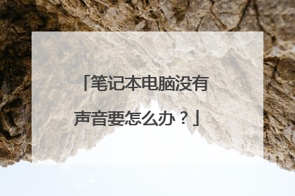 笔记本电脑没有声音要怎么办?