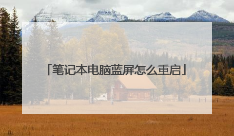笔记本电脑蓝屏怎么重启