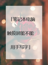 笔记本电脑触摸屏能不能用手写字