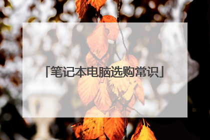 笔记本电脑选购常识