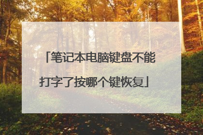 笔记本电脑键盘不能打字了按哪个键恢复