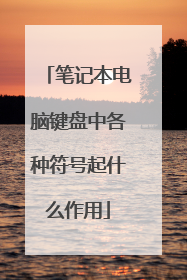 笔记本电脑键盘中各种符号起什么作用