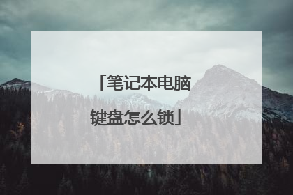 笔记本电脑键盘怎么锁