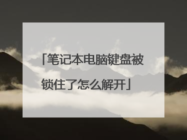 笔记本电脑键盘被锁住了怎么解开