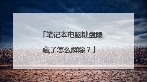 笔记本电脑键盘隐藏了怎么解除?