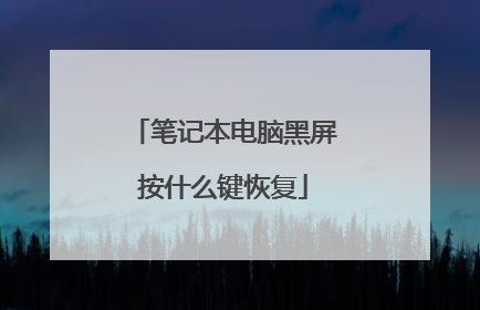 笔记本电脑黑屏按什么键恢复