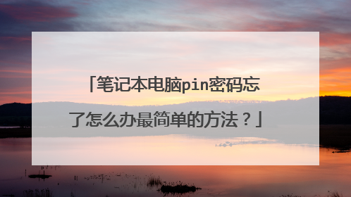 笔记本电脑pin密码忘了怎么办最简单的方法?