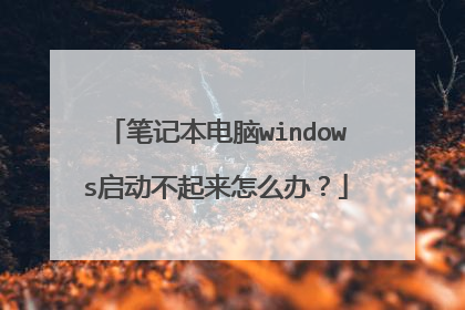笔记本电脑windows启动不起来怎么办?