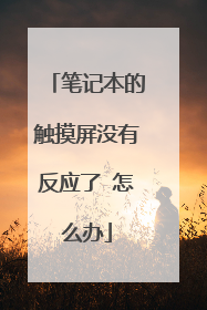 笔记本的触摸屏没有反应了 怎么办