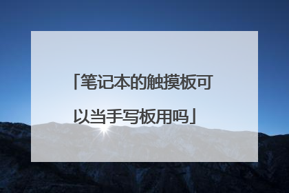 笔记本的触摸板可以当手写板用吗