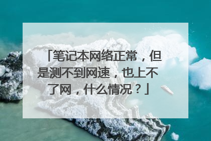 笔记本网络正常，但是测不到网速，也上不了网，什么情况？