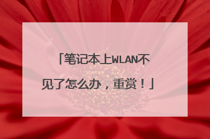 笔记本上WLAN不见了怎么办，重赏！