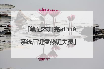 笔记本升完win10系统后键盘热键失灵