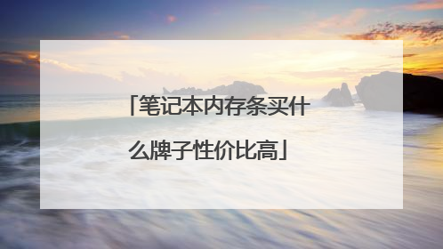 笔记本内存条买什么牌子性价比高