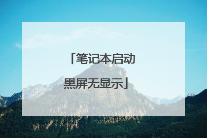 笔记本启动黑屏无显示