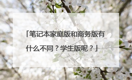 笔记本家庭版和商务版有什么不同?学生版呢?