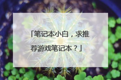 笔记本小白，求推荐游戏笔记本？