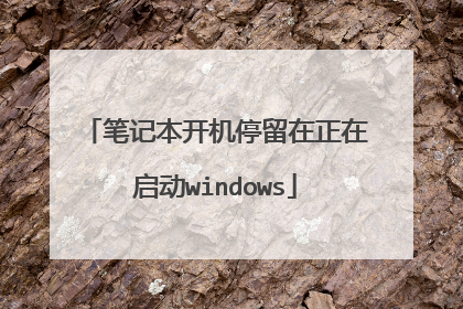 笔记本开机停留在正在启动windows