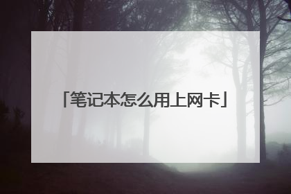 笔记本怎么用上网卡