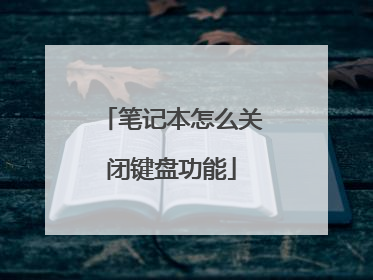 笔记本怎么关闭键盘功能